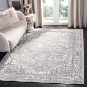 مجموعة SAFAVIEH Brentwood مقاس 2 × 18 بوصة كريمي/رمادي BNT852B ميدالية غير قابلة للتساقط لغرفة المعيشة وغرفة النوم عداء in Kuwait