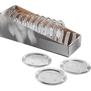 12 Pack Clear Transparent Candle Plate, Round Glass Candle Holder, Candle Holders for Pillar Glass 3" in Kuwait