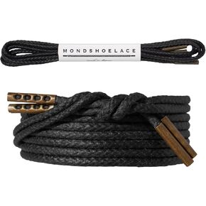 Thin Stay-Tied Waxed Cotton Round Shoelaces 2/25"(2.2mm) with Metal Tips – Dress Shoe Laces for Oxfords & Derbys in Kuwait