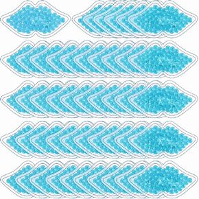 TrelaCo 60 قطعة من عبوات ثلج الشفاه السائبة من جل الثلج القابلة لإعادة الاستخدام Boo Boo Ice Packs كيس ثلج للإصابات على شكل الشفاه حزمة ثلج صغيرة ضغط بارد للصداع والعيون المتعبة وتورم الأسنان وتخفيف آلام الأسنان (وردي) in Kuwait