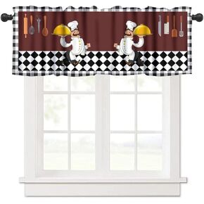 Retro Lemon Kitchen Valance, Summer Blue Birds Lemon Tree Nature Botanical Plants Flowers Hummingbird Spring Print Short Blackout Window Curtain for Cafe Restaurant, 54x18inch in Kuwait