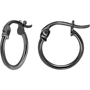 SEA OF ICE 925 Sterling Silver Hoop Earrings for Women - Hypoallergenic Earrings for Women in Sterling Silver, Yellow Gold, Rose Gold or Black Rhodium | Sizes 12MM, 15MM, 20MM or Multipack in Kuwait