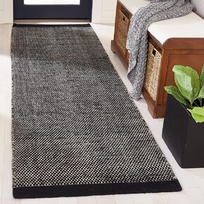 سجادة SAFAVIEH Vermont Collection Runner - 2'3" x 8'، عاجي وأسود، صوف مصنوع يدويًا، مثالية للمناطق ذات حركة المرور العالية في غرفة المعيشة وغرفة النوم (VRM807C) in Kuwait