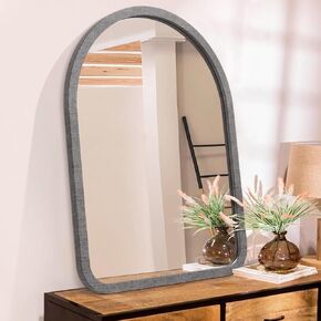 White Arched Mirror for Bathroom Vanity Mirror or Wall Decor Arch Mirror Wood Frame Wall Mounted Mirror for Bathroom LivingRoom Bedroom Entryway 10"×14" in Kuwait