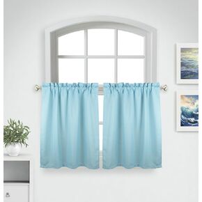 Aiking Home Window Valances - 2-Panels Polyester Solid Kitchen Valances with 2.5" Rod Pocket for Small Windows (56"x16" Each Panel, Dark Grey) in Kuwait