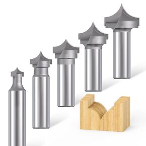 Akylin Point Cutting Roundover Router Bit,1/2" Shank,1-3/4" Round-Over Plunge Cutter for Wood Plunging,Routing,Grooving,Lettering,Fluting in Kuwait