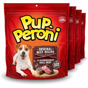وجبات خفيفة للكلاب بنكهة لحم البقر الأصلية من Pup-Peroni، كيس 22.5 أونصة (عبوة من 4) in Kuwait