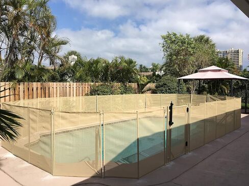 WaterWarden 4' Pool Gate Bundle with 4' x 12' Pool Safety Fence, Self-Closing Removable Pool Door, Easy DIY Installation in Kuwait
