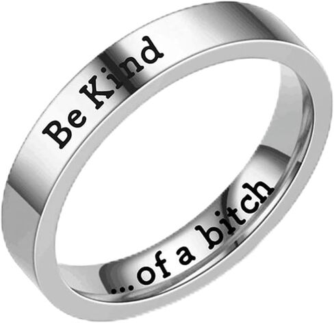 MIFYNN Be Kind of A Bitch Ring خاتم من الفولاذ المقاوم للصدأ خاتم الصداقة الملهمة Be Kind of A Bitch Ring للنساء والفتيات in Kuwait