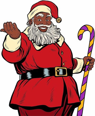African American Christmas Black Santa Window Clings - Black Santa Claus Holiday Home Decorations Decal Window Sticker. Double Sided, Reusable Holiday Decor. Made in America. in Kuwait