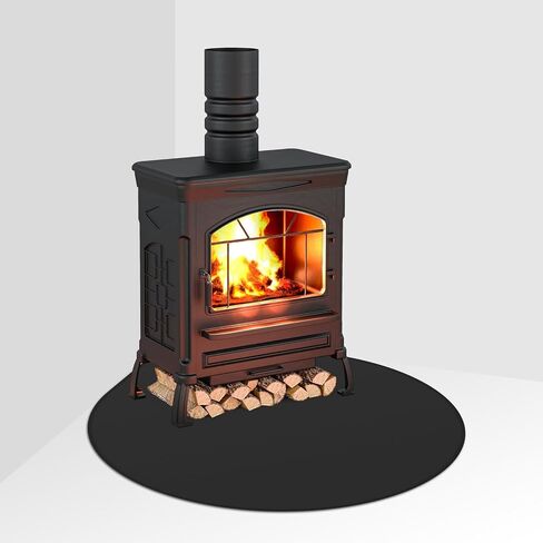 FLASLD سجادة مدفأة زاوية مقاومة للحريق تحمي الأرضيات والطوابق والباحات من Sparks Embers 40×40 بوصة، أسود in Kuwait