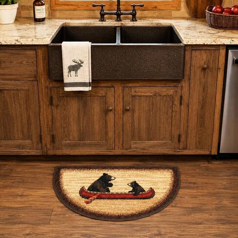 Mayberry Rug Cozy Cabin Stair Treads 9"x30" 3 Pack, Bear Canoe in Kuwait