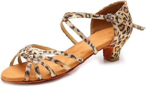 YKXLM Girls Latin Dance Shoes Kids Low Heels Tango Salsa Ballroom Practice Dance Shoes in Kuwait