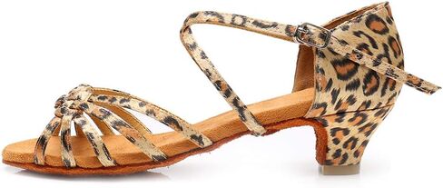 YKXLM Girls Latin Dance Shoes Kids Low Heels Tango Salsa Ballroom Practice Dance Shoes in Kuwait