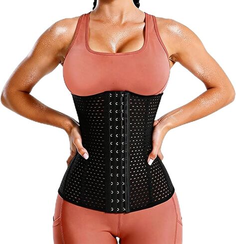 LYZ Waist Tummy Slimming Breathable Workout Shapewear Body Shaper Girdle Black, Small (Waist 24.5-26.7inch) in Kuwait
