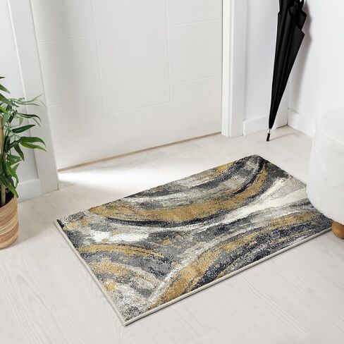سجادة منطقة LUXE WEAVERS Lagos Collection 5070 باللون الرمادي مقاس 5 × 7 in Kuwait