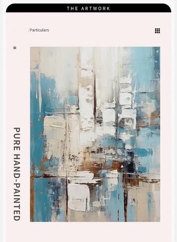 3D Textued Framed Abstract Canvas Wall Art for Office,Hand Painted Blue Abstract Oil Painting For Living Room, Large Textured Wall Decoration for Bedroom Home Décor 28x40 inches in Kuwait