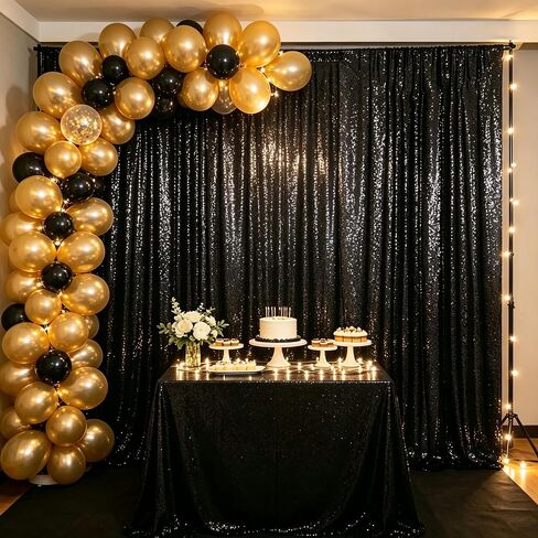 ShinyBeauty Sequin Backdrop 4x10ft Silver Sequin Curtains 2 Panels Wedding Drapes Glitter Backdrop Curtains for Parties Photography Background (4FTx10FTx2PC, Silver) in Kuwait