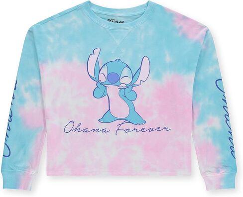 Disney Ladies Lilo and Stitch Sweatshirt - Ladies Classic Lilo and Stitch Tie Dye Long Sleeve Skimmer in Kuwait