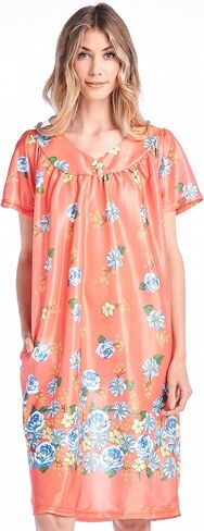 Casual Nights Women's Short Sleeve Muumuu Lounger Dress in Kuwait