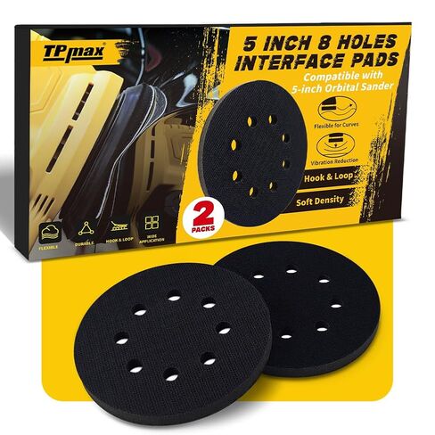 5 Pack 5 Inch 8 Holes Soft Density Interface Pads 5" Hook and Loop Sponge Cushion Buffering Backing Pads in Kuwait