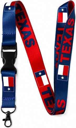 سلسلة مفاتيح EASTEX Texas Flag Lanyard - حبل معرف لشارات مفاتيح الهوية Fob Women Men in Kuwait