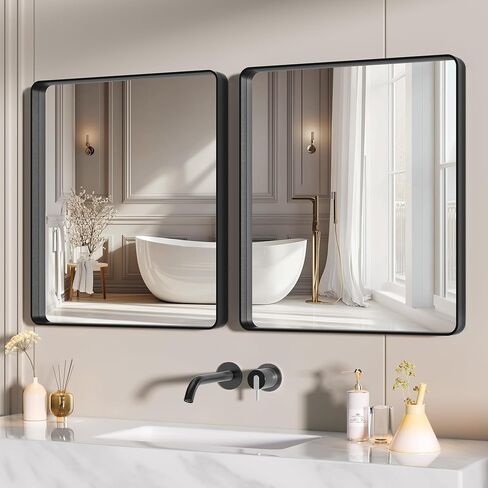 Hasipu 24" LED Bathroom Mirror with Light, Round Gold Metal Frame Bathroom Mirrors for Vanity Anti-Fog, Dimmable, 3 Colors in Kuwait