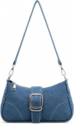 QZUnique المرأة الدنيم حقيبة دلو صغيرة Crossbody محفظة كتف حقيبة الرباط مبطن شرابة برميل شكل حقيبة حمل حقيبة in Kuwait