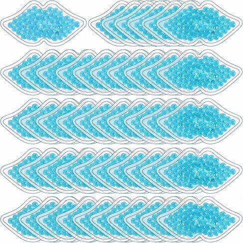 TrelaCo 60 قطعة من عبوات ثلج الشفاه السائبة من جل الثلج القابلة لإعادة الاستخدام Boo Boo Ice Packs كيس ثلج للإصابات على شكل الشفاه حزمة ثلج صغيرة ضغط بارد للصداع والعيون المتعبة وتورم الأسنان وتخفيف آلام الأسنان (وردي) in Kuwait