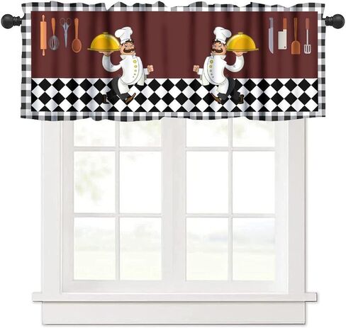 Retro Lemon Kitchen Valance, Summer Blue Birds Lemon Tree Nature Botanical Plants Flowers Hummingbird Spring Print Short Blackout Window Curtain for Cafe Restaurant, 54x18inch in Kuwait