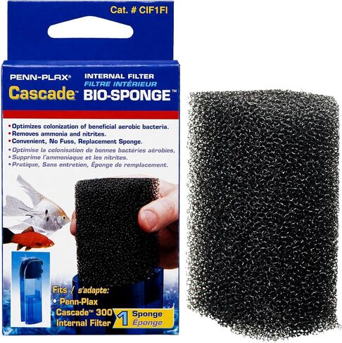 Penn-Plax Cascade 100 GPH Hang On Filter Aquarium Bio Sponge Replacement; 1 Pack in Kuwait