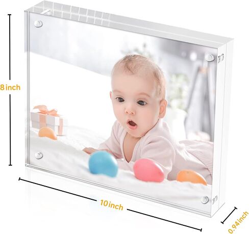 Anisum 4X6 بوصة إطارات الصور الاكريليك 1 حزمة مزدوجة من جانب المغناطيسي منضدية عرض إطارات الصور هدايا للعائلة والأصدقاء أو حفلة عيد ميلاد in Kuwait