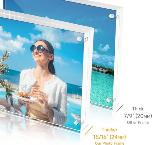 Anisum 4X6 بوصة إطارات الصور الاكريليك 1 حزمة مزدوجة من جانب المغناطيسي منضدية عرض إطارات الصور هدايا للعائلة والأصدقاء أو حفلة عيد ميلاد in Kuwait