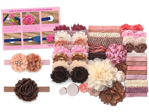 Baby Shower Headband Kit DIY Headband Kit makes 26 Headbands - Vintage Princess in Kuwait