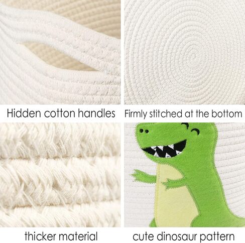 LotFancy Cat Toy Organizer, Cotton Rope Animal Basket with Handle, Cat Toys Storage Bin for Pets, Cute Woven Containers Holder for Playing Room, Kids Bedroom, 15.7x13''(H) in Kuwait
