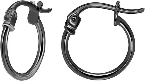 SEA OF ICE 925 Sterling Silver Hoop Earrings for Women - Hypoallergenic Earrings for Women in Sterling Silver, Yellow Gold, Rose Gold or Black Rhodium | Sizes 12MM, 15MM, 20MM or Multipack in Kuwait