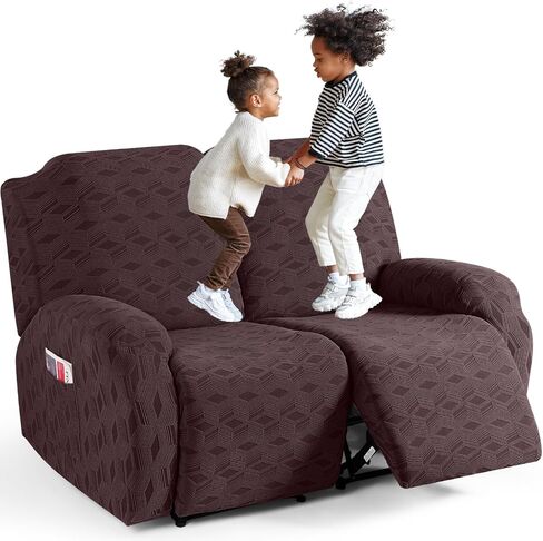 TAOCOCO Recliner Cover 3 Pieces Recliner Chair Covers, Stretch Jacquard Reclining Chair Cover, Furniture Protector Sofa Slipcovers Couch Covers with Elastic Bottom for Kids, Pets (Beige) in Kuwait