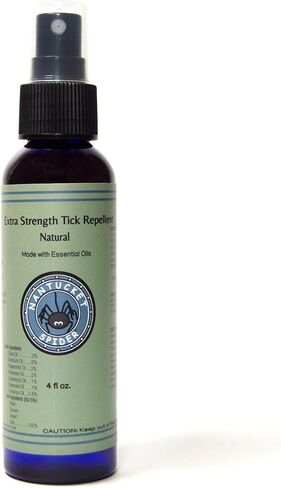 Nantucket Spider Extra Strength Tick Repellent Spray - 4 Ounce Travel Size | Natural Tick Repellent for People | Made in The USA with 100% Organic Essential Oils in Kuwait
