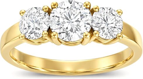 ARAIYA FINE JEWELRY خاتم خطوبة من الذهب الأصفر أو الأبيض عيار 14 قيراط مرصع بالماس وثلاثة أحجار (1 قيراط - 2 قيراط، لون D-E، VS الوضوح) in Kuwait