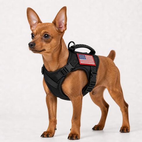 Tactical Dog Working Vest Training Harness No-Pull Adjustable Outdoor Military Vest with Rubble Handle Molle Loop Panels Black in Kuwait
