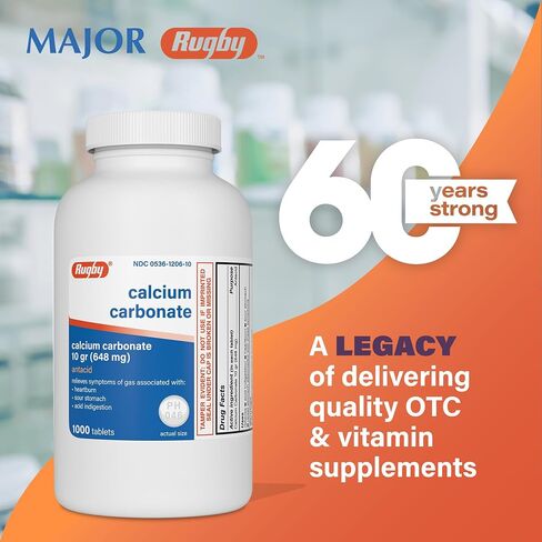 Rugby Calcium Carbonate 648 mg 1000 Tabs in Kuwait