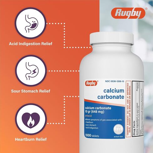 Rugby Calcium Carbonate 648 mg 1000 Tabs in Kuwait