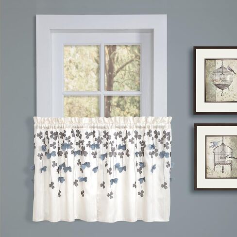 لوحة نافذة ستارة من Lush Decor (مفردة)، 84 بوصة × 42 بوصة، أرجواني وعاجي in Kuwait