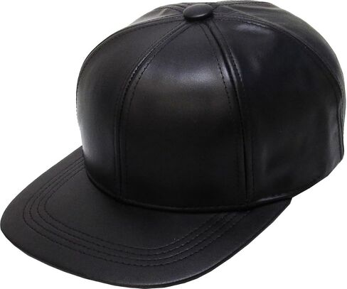 KBETHOS Genuine Leather Flat Bill Baseball Hat Cap - Made in USA in Kuwait