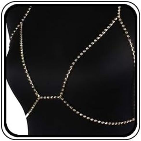 Aimimier Rhinestone Body Chain Bra Summer Beach Bikini Waist Chain Chest Belly Chain Crystal Sexy Body Jewelry for Women and Girls in Kuwait