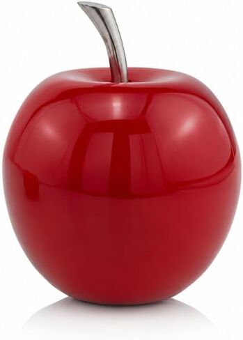 Modern Day Accents 3962 Red Small Manzano Rojo, Apple, Fruit, Tabletop, Accents, Transitional, Teacher, School, Décor, Desk, Silver Stem, Aluminum, L x 4.5" W x 6" H in Kuwait