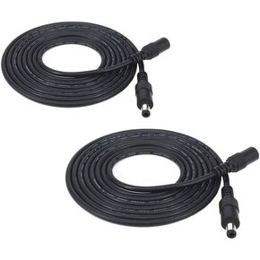 2pcs/Pack 3m/9.84ft Black 5.5mm x 2.5mm DC Plug Extension Cable DC Extension Cable ， 5.5mm x 2.5mm Barrel Male Plug Connector