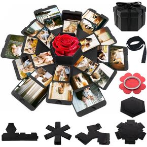 مجموعة علب الهدايا المتفجرة، صندوق الحب المتفجر المفاجئ، صندوق ألبوم الصور DIY للأزواج، عيد الأم، صندوق هدايا الزفاف، حفلة عيد الميلاد، الصديق، الصديقة، ألبوم الصور DIY على شكل سجل القصاصات، الذكرى السنوية in Kuwait