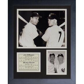 Legends Never Die "Joe DiMaggio and Mickey Mantle Framed Photo Collage, 11 x 14-Inch,Black