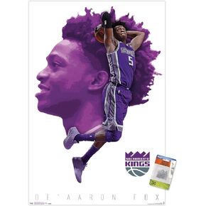 NBA Sacramento Kings - ملصق حائط De'Aaron Fox 17 مع دبابيس دفع